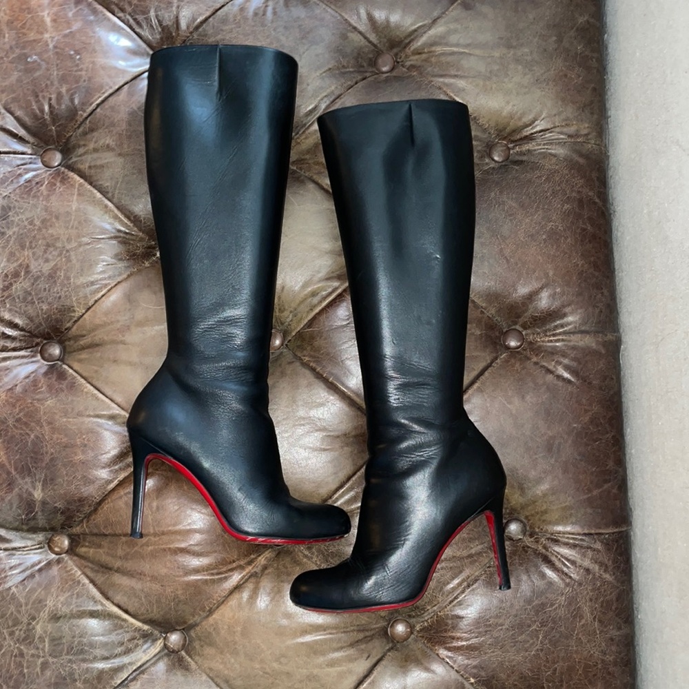 Christian Louboutin black knee boots